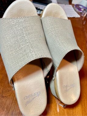 Dansko Taupe Leather Comfort Slide Sandals | EU 36 | US 5.5–6